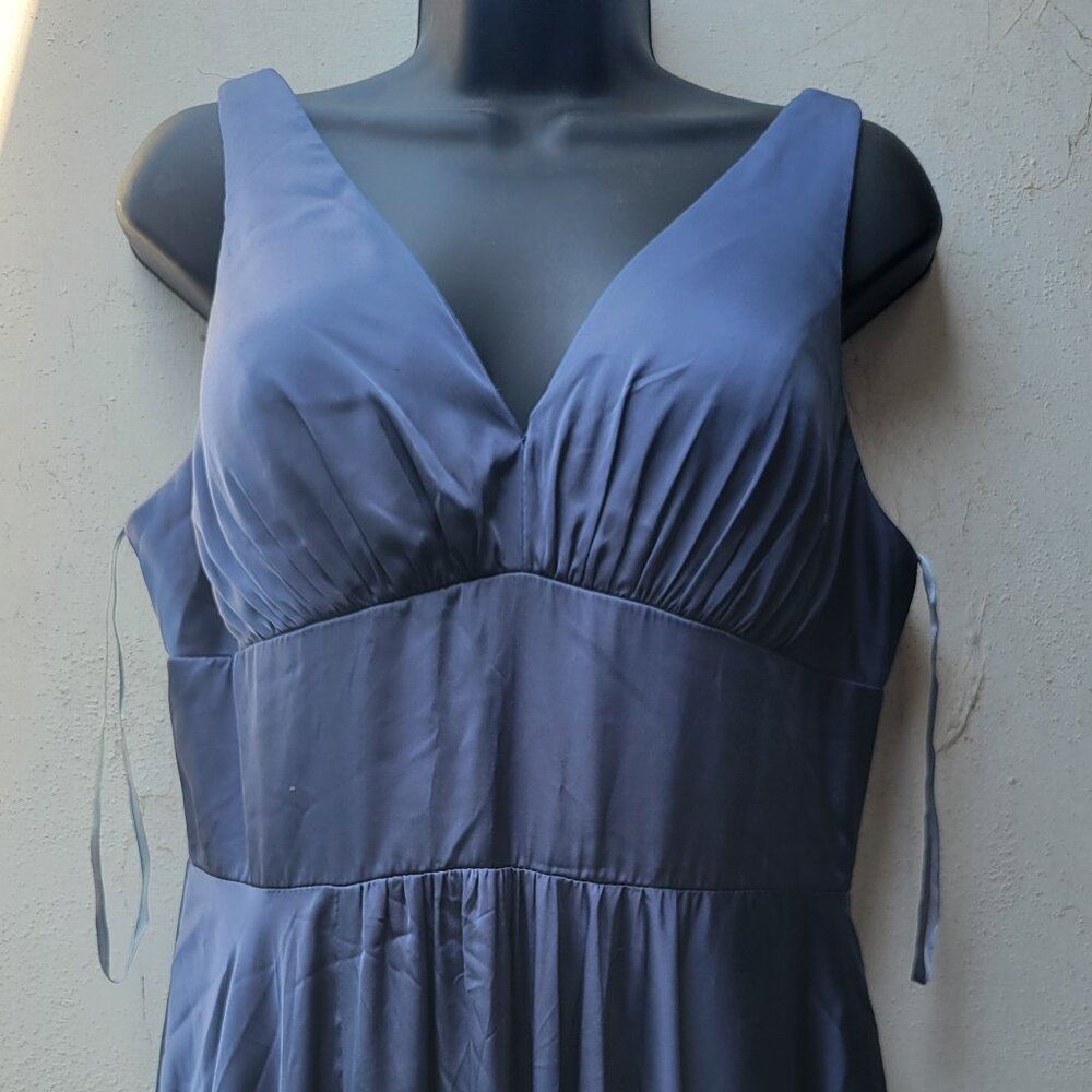 women gray metallic blue dress
